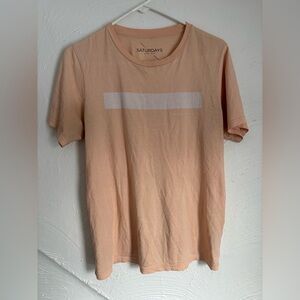 Saturdays Surf NYC Peach T-Shirt Sz S